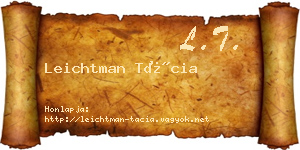 Leichtman Tácia névjegykártya